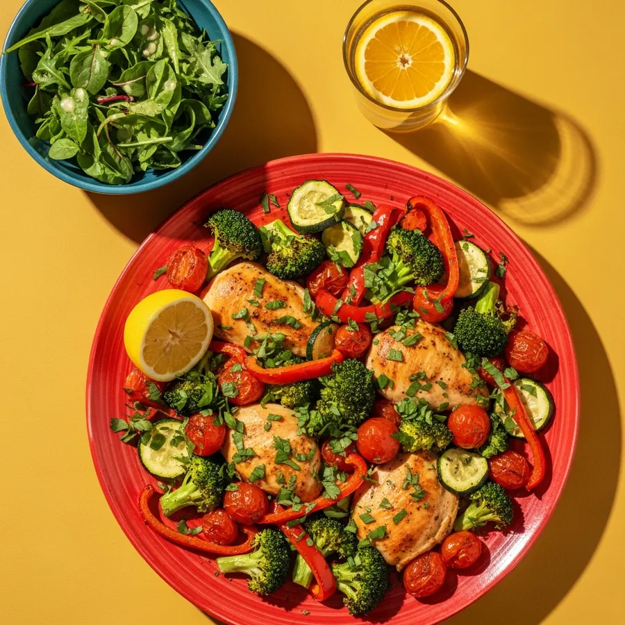Hähnchen mit Gemüse vom Blech, Rezept aus GOOD.21