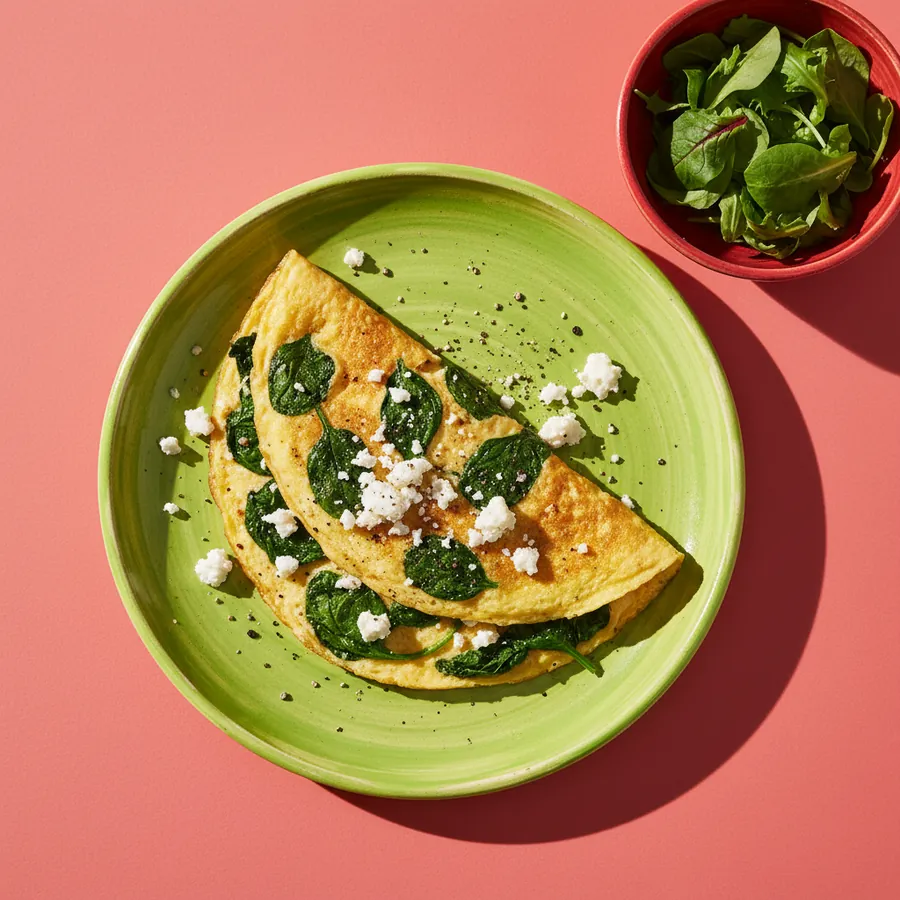 Omelett mit Spinat und Feta, Rezept aus GOOD.21