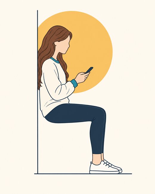 Wandsitzen beim Chatten